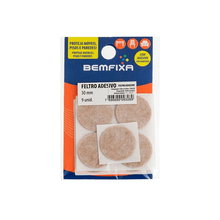 Feltro Protetor Adesivo Redondo Marrom 9328 30mm 9 unidades - Bemfixa
