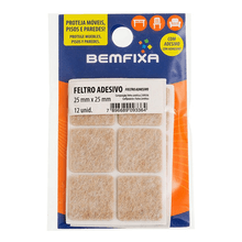 Feltro Adesivo Quadrado 9336 Marrom 12 Unidades 25 x 25mm - Bemfixa