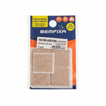 Feltro Adesivo Quadrado 9338 Marrom 9 Unidades 30 x 30mm - Bemfixa
