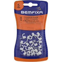 Fixa Fio Coaxial Branco 4105 5mm  - Bemfixa