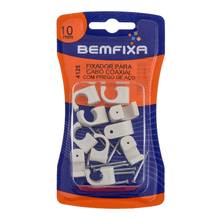 Fixa Fio Coaxial Branco 4125 10mm  - Bemfixa