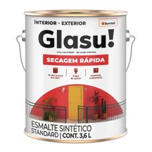 Tinta Esmalte Sintético Acetinado Secagem Rápida Branco 3,6l - Glasu