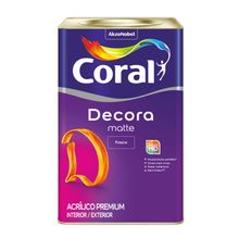 Tinta Acrílica Fosco Decora Matte Branco Neve 18l - Coral
