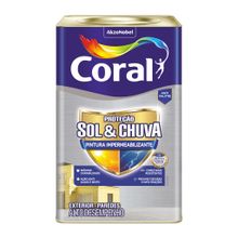 Tinta Acrílica Fosco Emborrachada Proteção Sol & Chuva Pintura Impermeabilizante Branco 18l - Coral