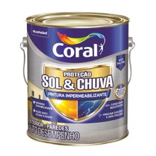 Tinta Acrílica Fosco Emborrachada Proteção Sol & Chuva Pintura Impermeabilizante Branco 3,6l - Coral