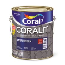 Tinta Esmalte Sintético Brilhante Coralit Anti Ferrugem Cinza 3,6l - Coral