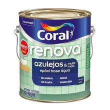 Tinta Esmalte Epóxi Base Água Brilhante Renova Azulejos & Muito Mais Branco 3,6l - Coral