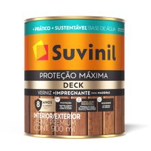 Verniz Acetinado Proteção Máxima Deck Base Água Natural 900ml - Suvinil