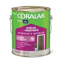 Tinta Acrílicia Fosco Coralar Mais Resistente Branco Neve 3,6l - Coral
