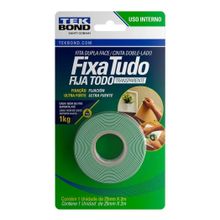 Fita Acrilica Fixa tudo Dupla Face 12mm x 12m - Tekbond