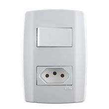 Conjunto 1 Interruptor 10A e 1 Tomada Simples 10A - Ilumi