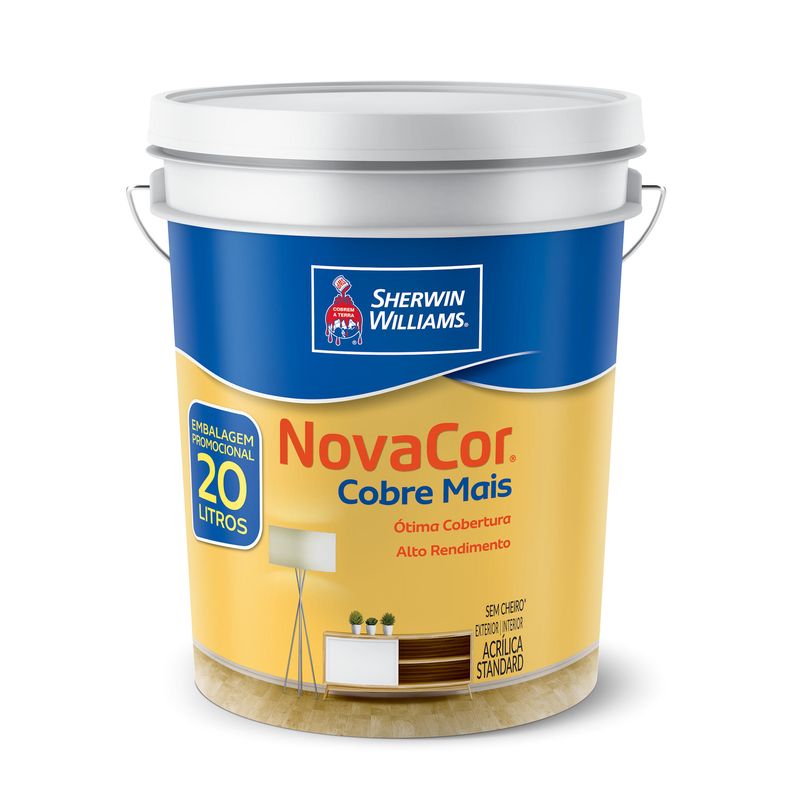 NOVACOR-COBRE-MAIS-ACRILICO-FOSCO-BRANCO-NEVE-BALDE-20L-SHERWIN-WILLIAMS