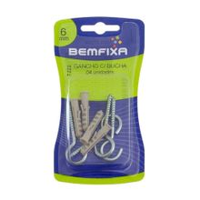 Gancho Zincado 3,3x53 com Bucha 06mm 7222 - Bemfixa