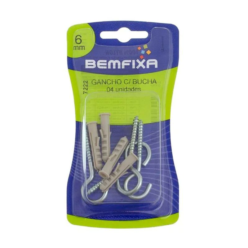 Gancho-Zincado-33x53-com-Bucha-06mm-7222-Bemfixa