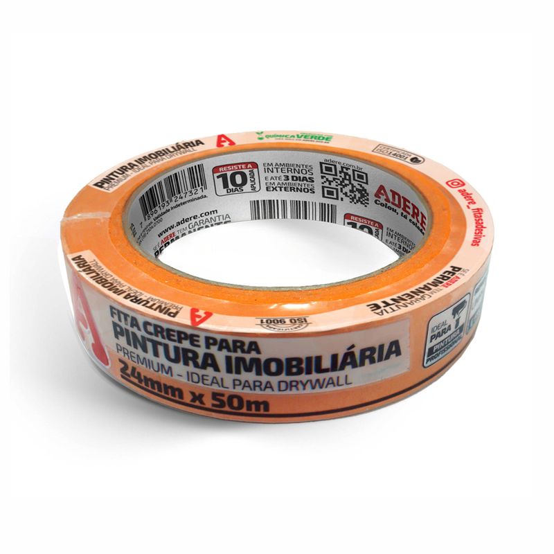 Fita-Crepe-Imobiliaria-Para-Drywall-A128RL-Laranja-24mm-x-50m---Adere