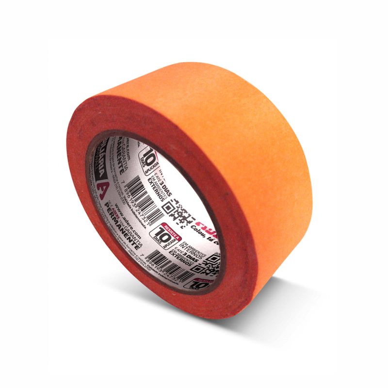 Fita-Crepe-Imobiliaria-Para-Drywall-A128RL-Laranja-45mm-x-50m---Adere-